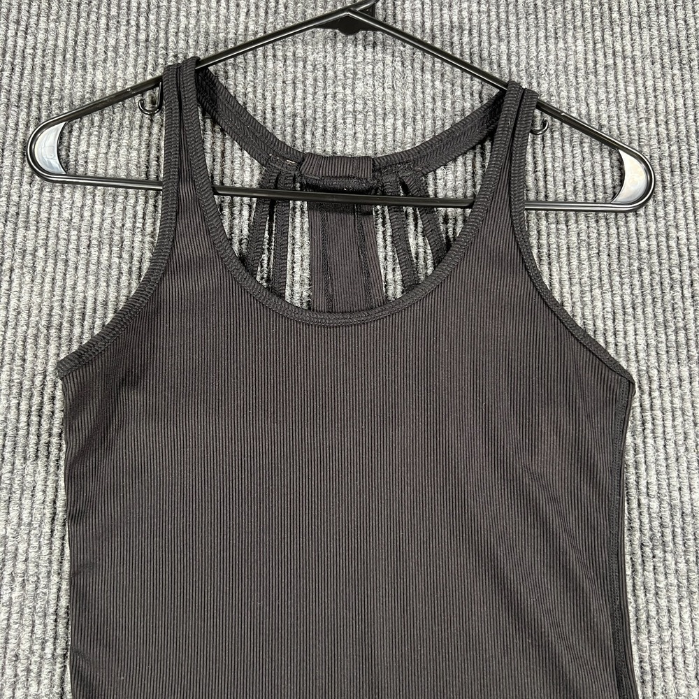 ASICS Tank Top Womens Medium Black Ribbed Sleeveless Active Running Workout - Picture 1 of 9
